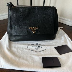 Prada Vitello Daino Flap Shoulder Bag